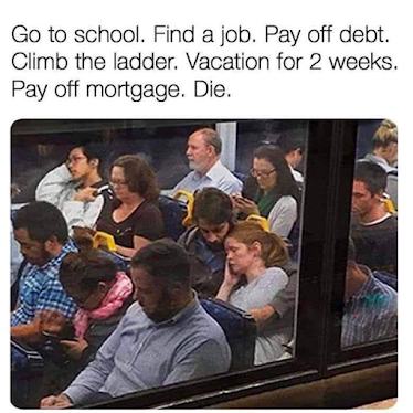 9-5 rat race meme